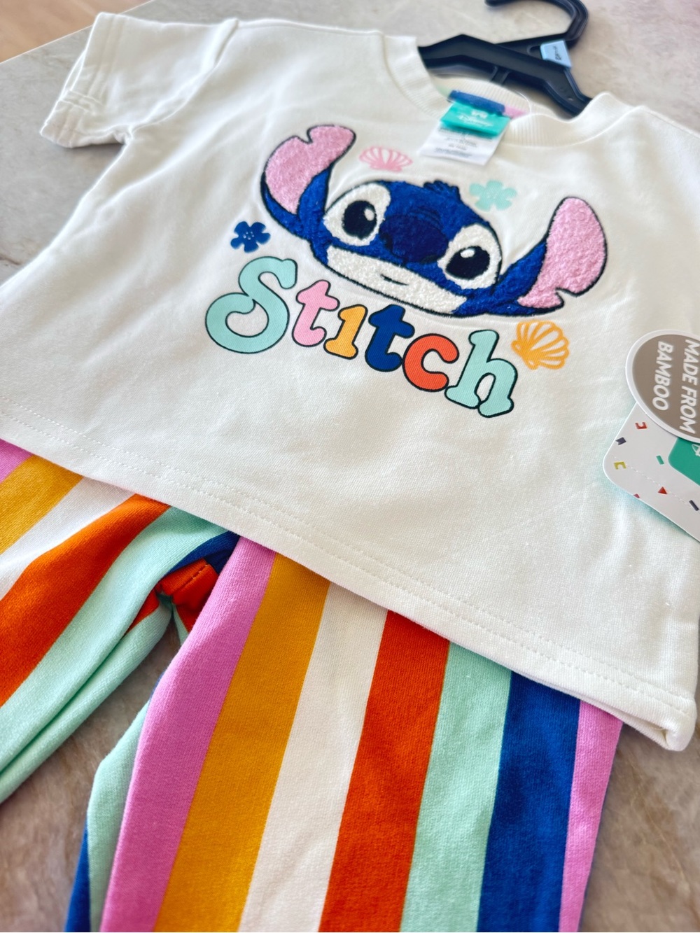 Disney Baby Stitch Rainbow Bamboo 2 Piece Set 3-6M NWT Lilo & Stitch Outfit